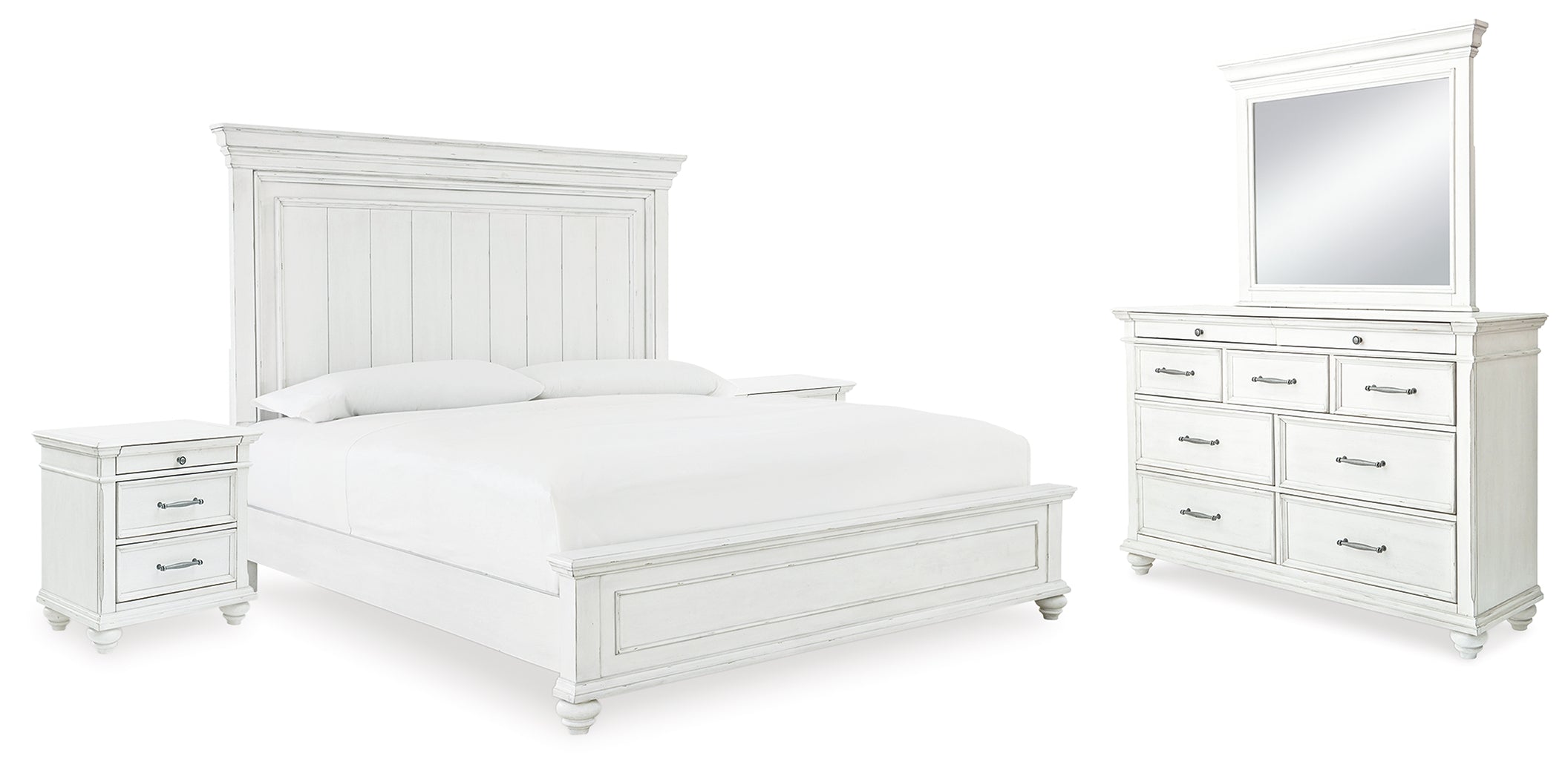 J&M Furniture - Ashley Furniture - Kanwyn Queen Panel Bed, Dresser, Mirror and 2 Nightstands - Queen Panel Bed, Dresser, Mirror and 2 Nightstands - B777B28