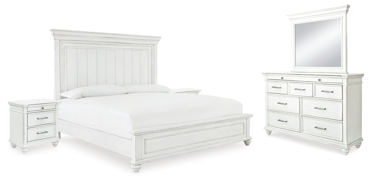 J&M Furniture - Ashley Furniture - Kanwyn Queen Panel Bed, Dresser, Mirror and 2 Nightstands - Queen Panel Bed, Dresser, Mirror and 2 Nightstands - B777B28