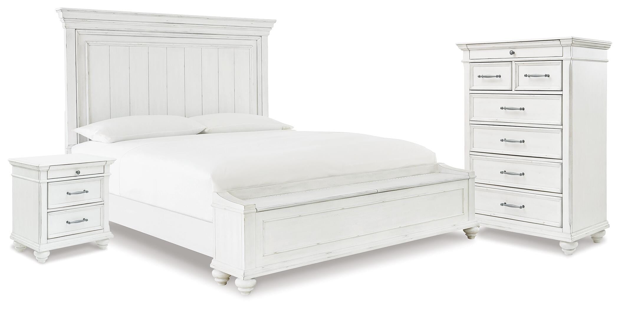 J&M Furniture - Ashley Furniture - Kanwyn King Panel Storage Bed, Chest and Nightstand - King Panel Storage Bed, Chest and Nightstand - B777B30