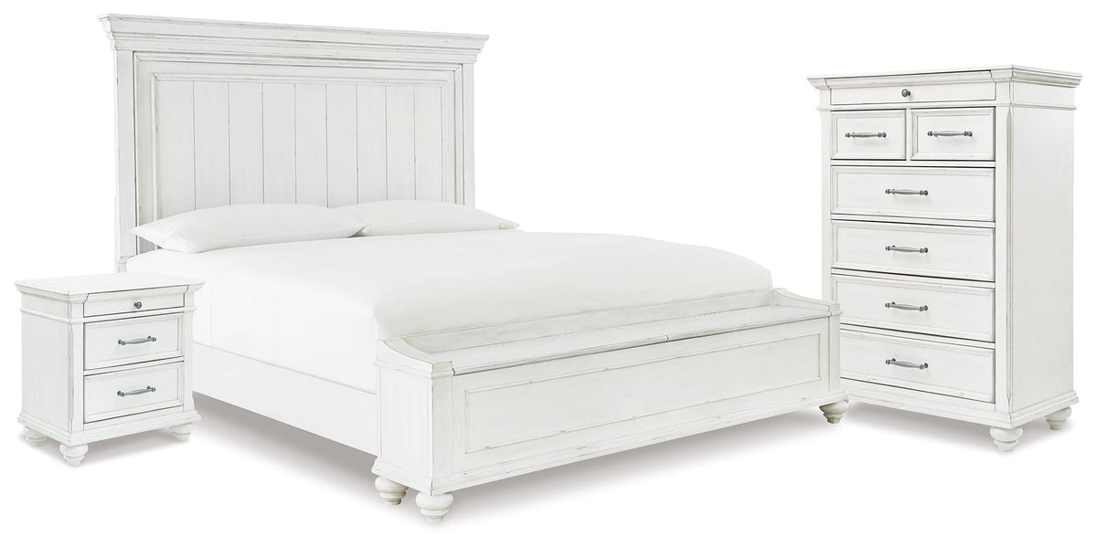 J&M Furniture - Ashley Furniture - Kanwyn King Panel Storage Bed, Chest and Nightstand - King Panel Storage Bed, Chest and Nightstand - B777B30
