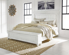 J&M Furniture - Ashley Furniture - Kanwyn Queen Panel Bed with Storage Bench - Queen Panel Bed with Storage Bench / Whitewash - B777B6