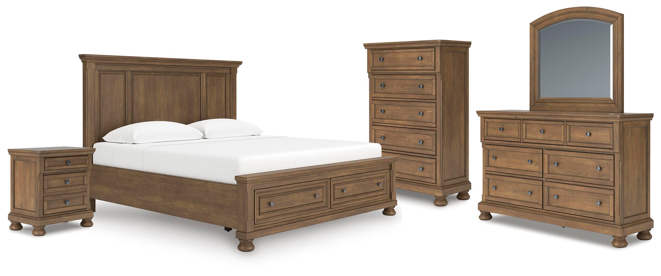 J&M Furniture - Ashley Furniture - Feddinger King Panel Storage Bed, Dresser, Mirror, Chest and Nightstand - King Panel Storage Bed, Dresser, Mirror, Chest and Nightstand - PCB779B17