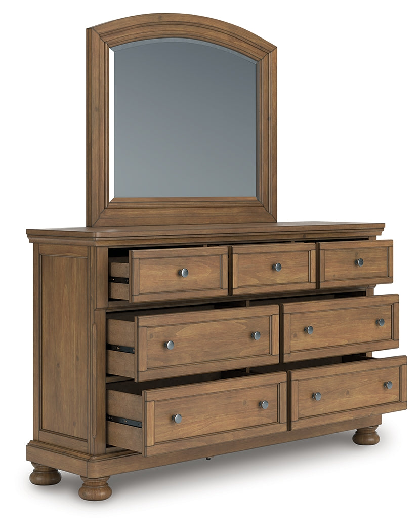 J&M Furniture - Ashley Furniture - Feddinger Dresser and Mirror - Dresser and Mirror / Medium Brown - PCB779B1