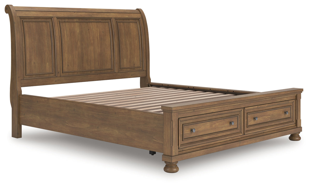 J&M Furniture - Ashley Furniture - Feddinger California King Storage Sleigh Bed - California King Storage Sleigh Bed / Medium Brown - PCB779B9