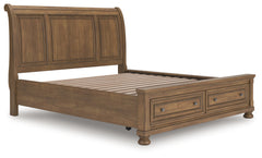 J&M Furniture - Ashley Furniture - Feddinger California King Storage Sleigh Bed - California King Storage Sleigh Bed / Medium Brown - PCB779B9