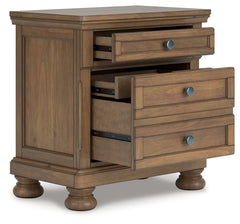 J&M Furniture - Ashley Furniture - Feddinger Nightstand - Two Drawer Night Stand / Medium Brown - PCB779-92