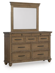Karallin Queen Panel Storage Bed, Dresser and Mirror