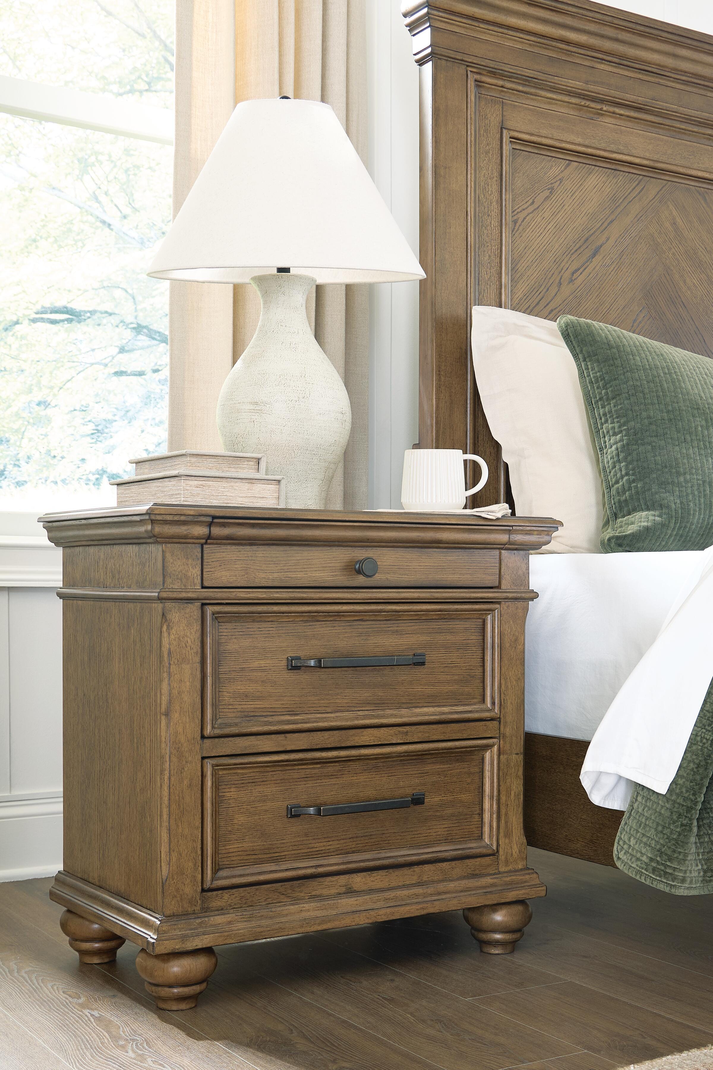 J&M Furniture - Ashley Furniture - Karallin Nightstand - Three Drawer Night Stand - PCB782-93