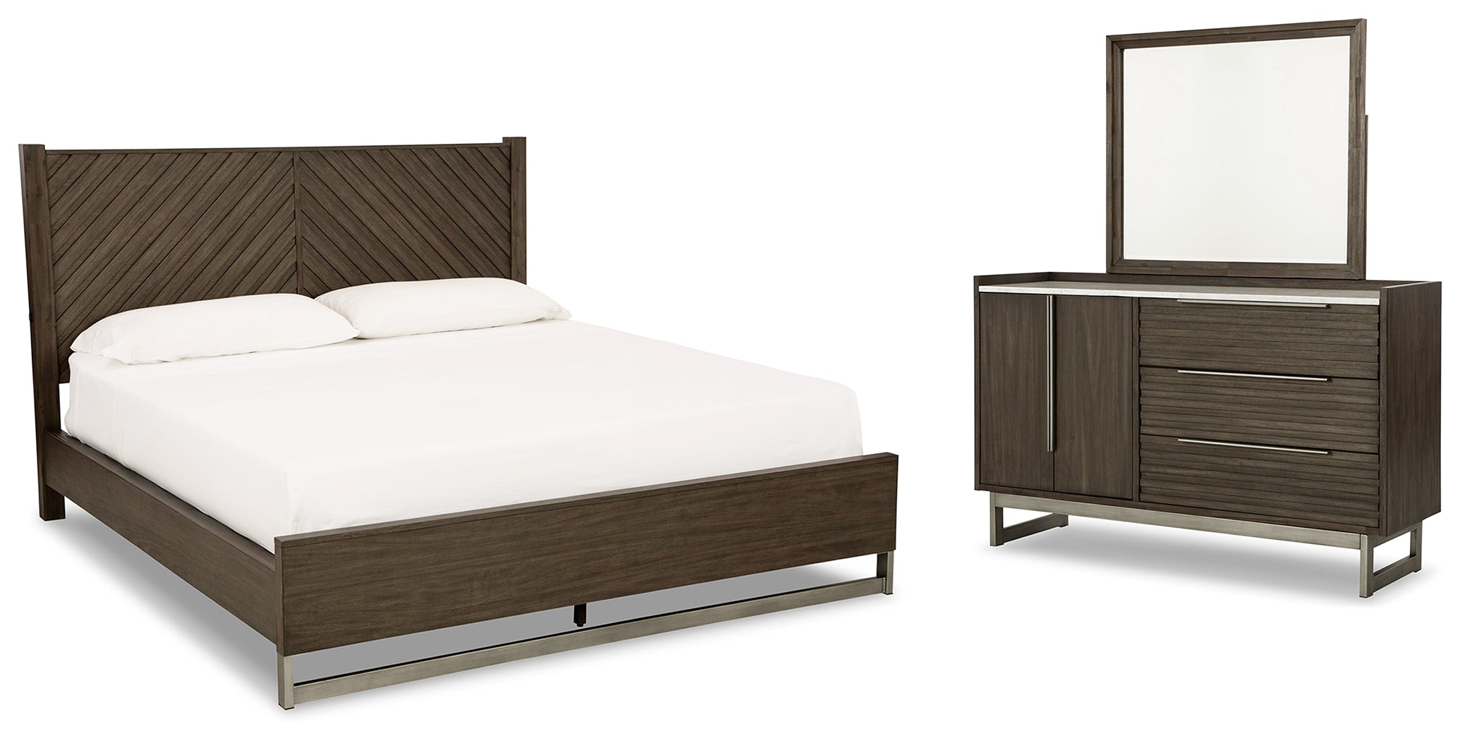 Arkenton Queen Panel Bed, Dresser and Mirror
