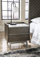 J&M Furniture - Ashley Furniture - Arkenton Nightstand - Two Drawer Night Stand / Grayish Brown/White - B786-92