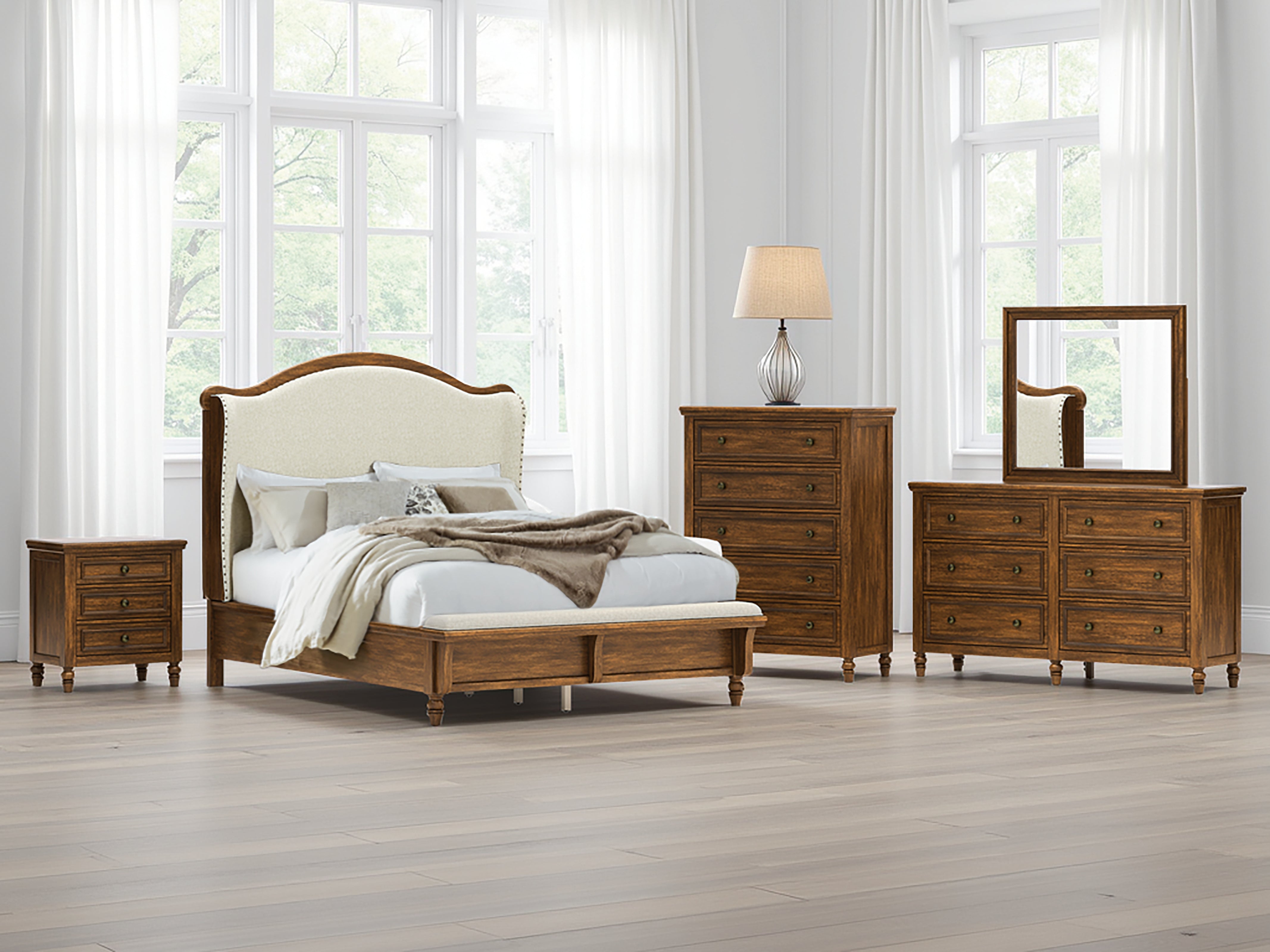 J&M Furniture - Ashley Furniture - Sturlayne Queen Upholstered Panel Bed - Queen Upholstered Panel Bed / Brown - B787B2