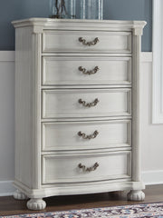 J&M Furniture - Ashley Furniture - Montelaine Chest of Drawers - Five Drawer Chest / Antique White - B795-46