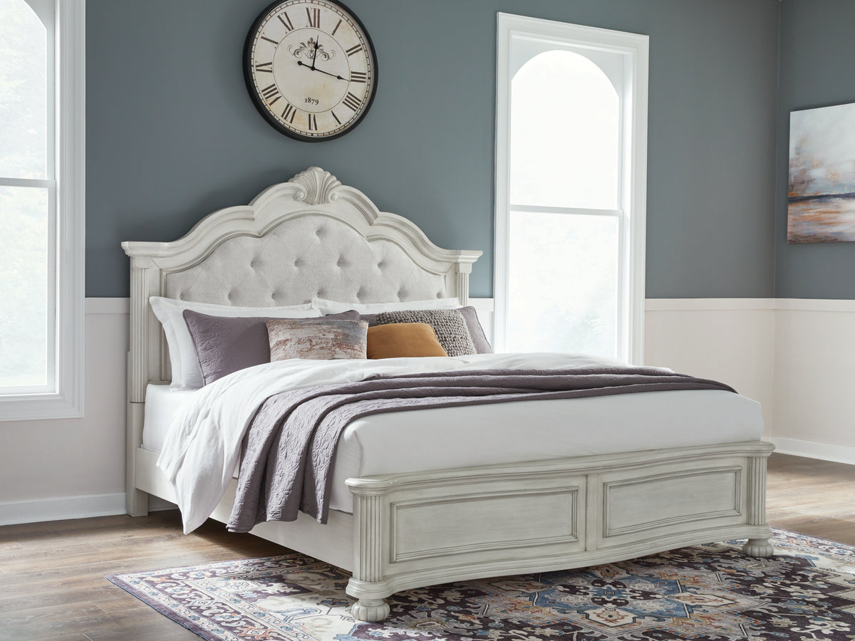 J&M Furniture - Ashley Furniture - Montelaine King Upholstered Panel Bed - King Upholstered Panel Bed / Antique White - B795B6