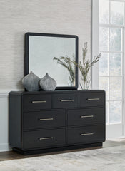 J&M Furniture - Ashley Furniture - Rowanbeck Dresser and Mirror - Dresser and Mirror / Black - B821B1