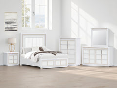 J&M Furniture - Ashley Furniture - Chalanna Queen Upholstered Storage Bed - Queen Upholstered Storage Bed / White - B822B2