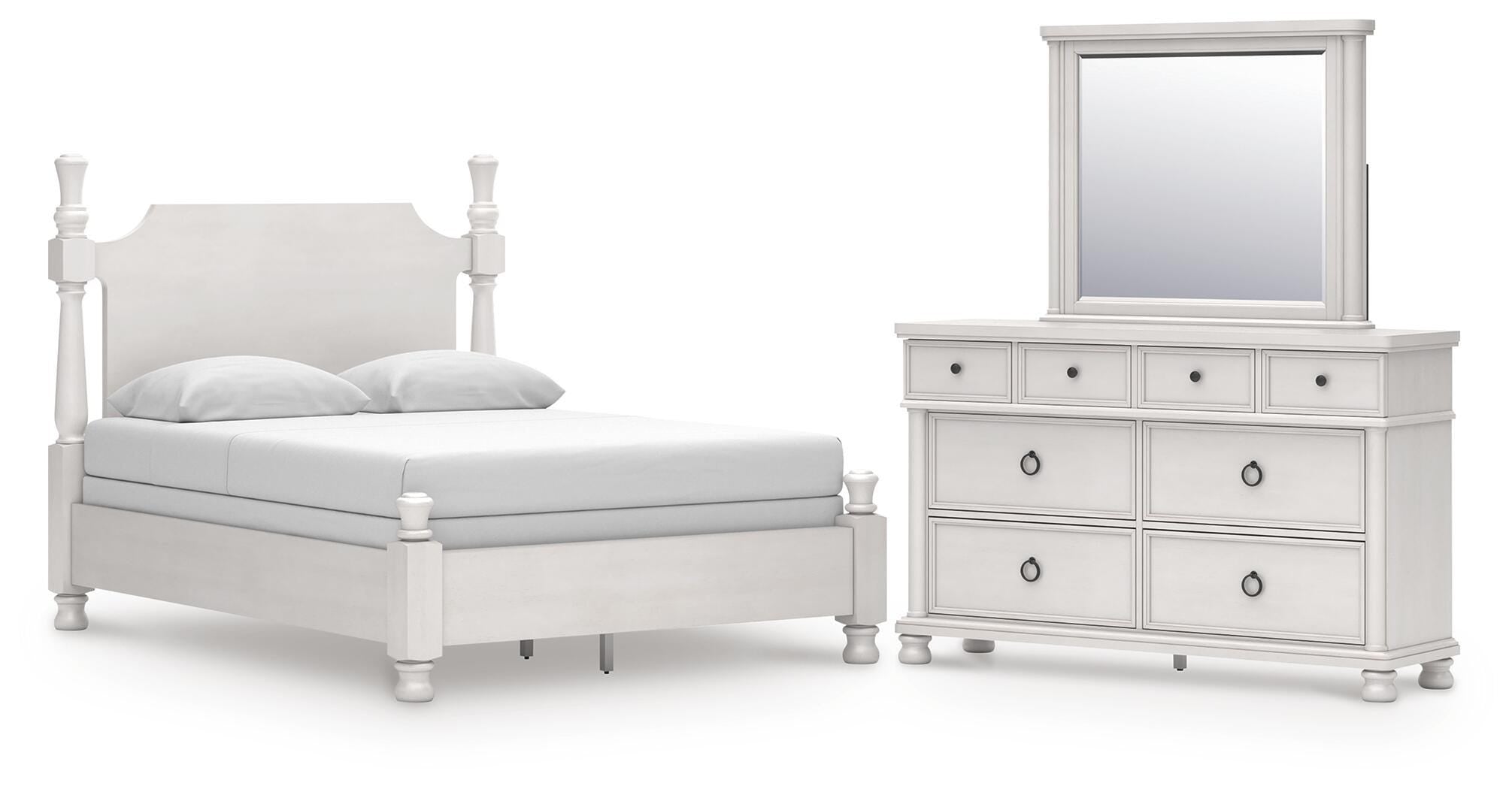 J&M Furniture - Ashley Furniture - Rowlenstown Queen Poster Bed, Dresser and Mirror - Queen Poster Bed, Dresser and Mirror - PCB823B3
