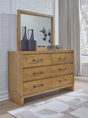 J&M Furniture - Ashley Furniture - Sherbana Dresser and Mirror - Dresser and Mirror / Light Brown - B833B1