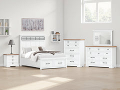 J&M Furniture - Ashley Furniture - Ashbryn Queen Panel Storage Bed - Queen Panel Storage Bed / White/Natural - B844B2