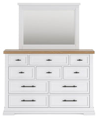 Ashbryn King Panel Bed, Dresser, Mirror and 2 Nightstands