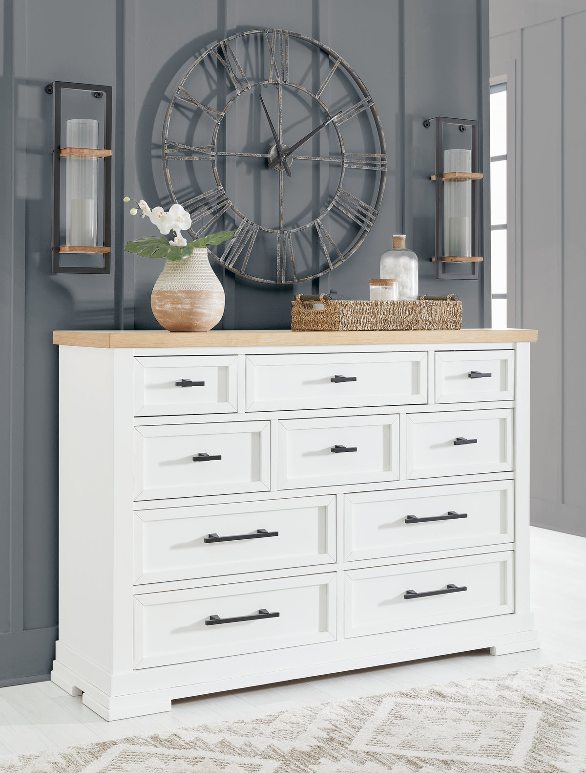 J&M Furniture - Ashley Furniture - Ashbryn Dresser - Dresser / White/Natural - B844-31