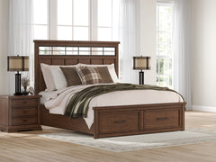 J&M Furniture - Ashley Furniture - Taffenbrook King Panel Storage Bed - King Panel Storage Bed / Medium Brown - B849B4