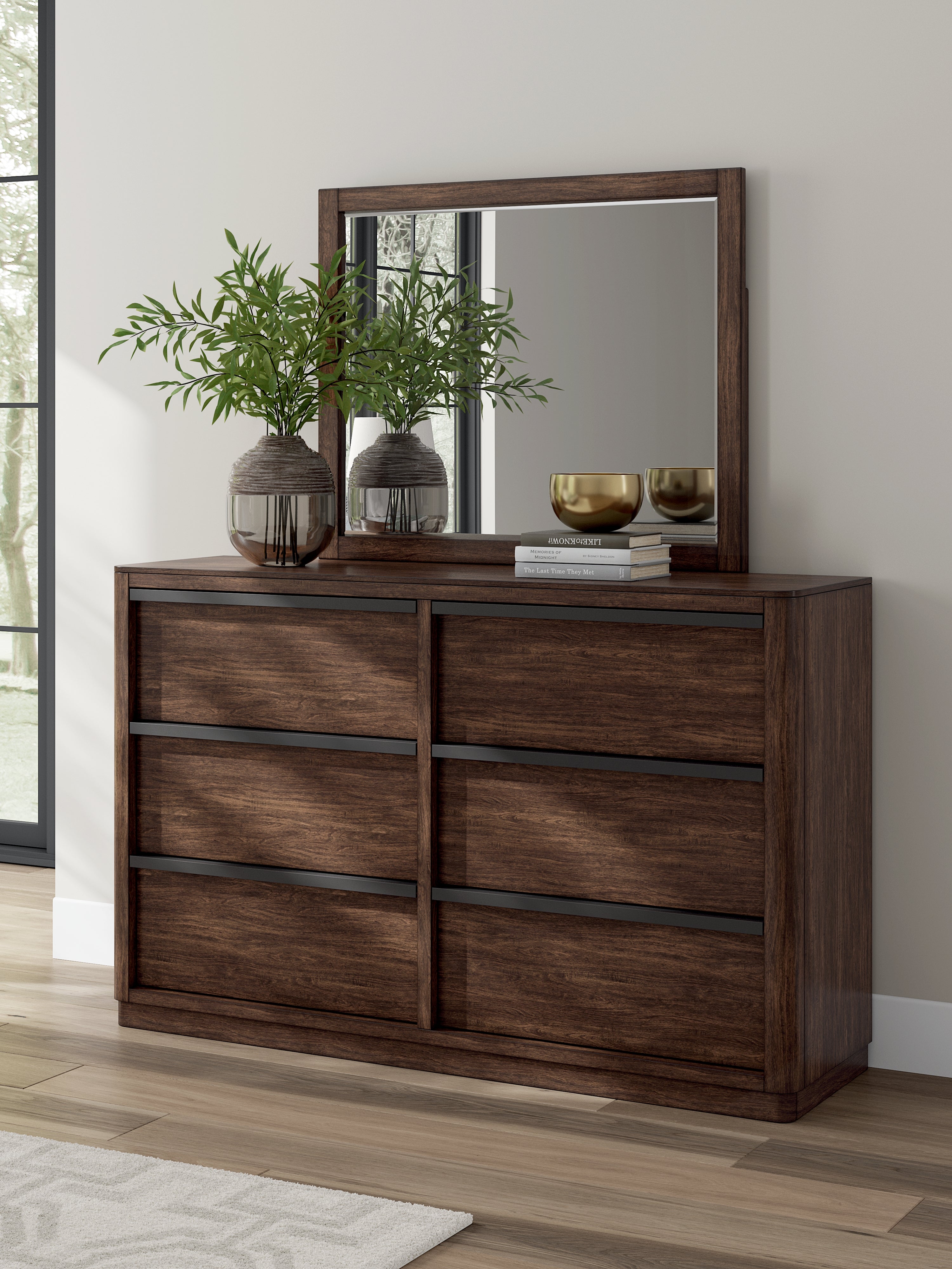 J&M Furniture - Ashley Furniture - Dilenno Dresser and Mirror - Dresser and Mirror / Dark Brown - PCB857B1