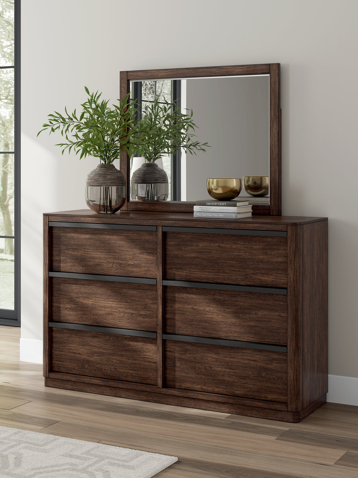 J&M Furniture - Ashley Furniture - Dilenno Dresser and Mirror - Dresser and Mirror / Dark Brown - PCB857B1
