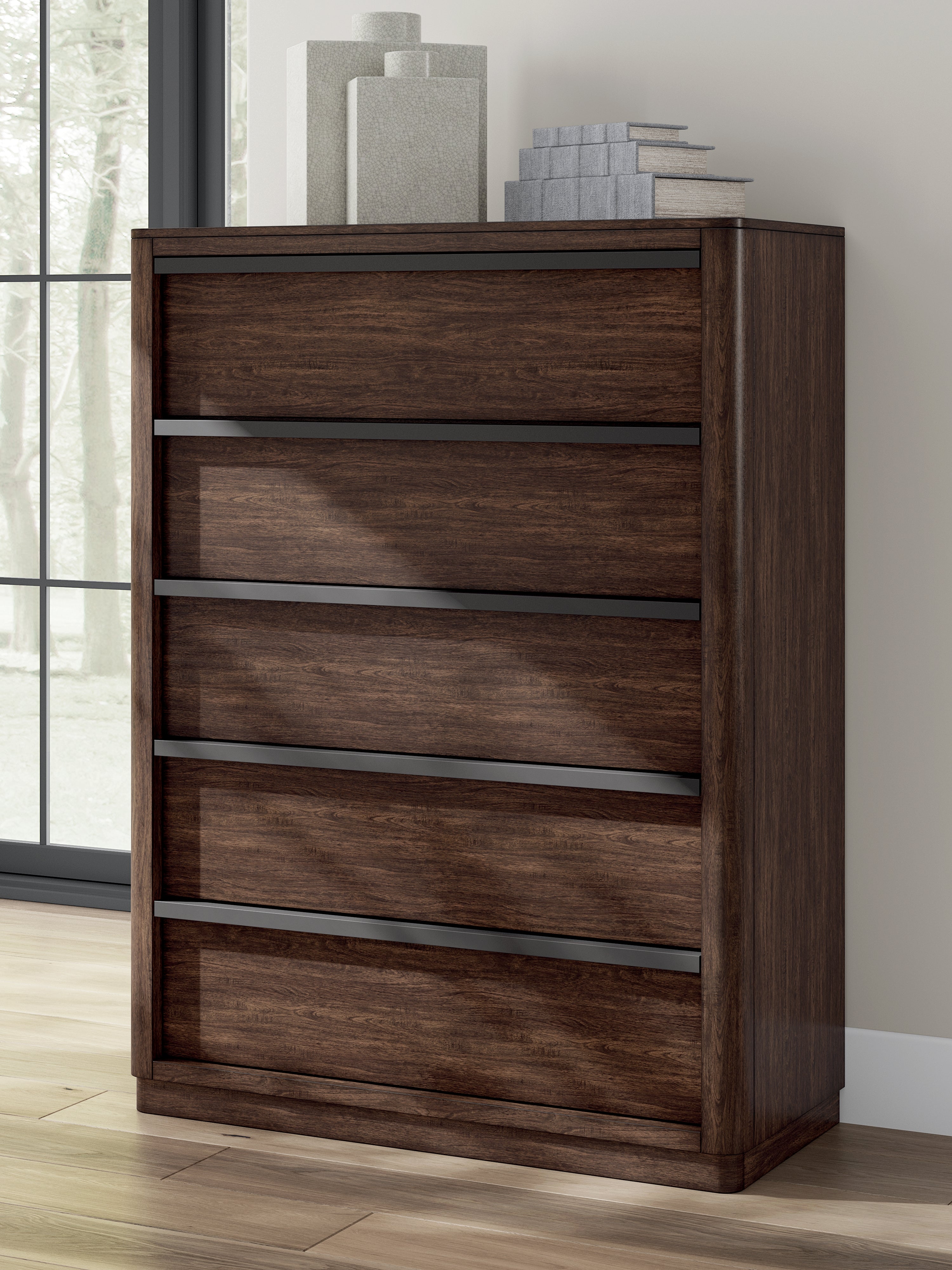 J&M Furniture - Ashley Furniture - Dilenno Chest of Drawers - Five Drawer Chest / Dark Brown - PCB857-46