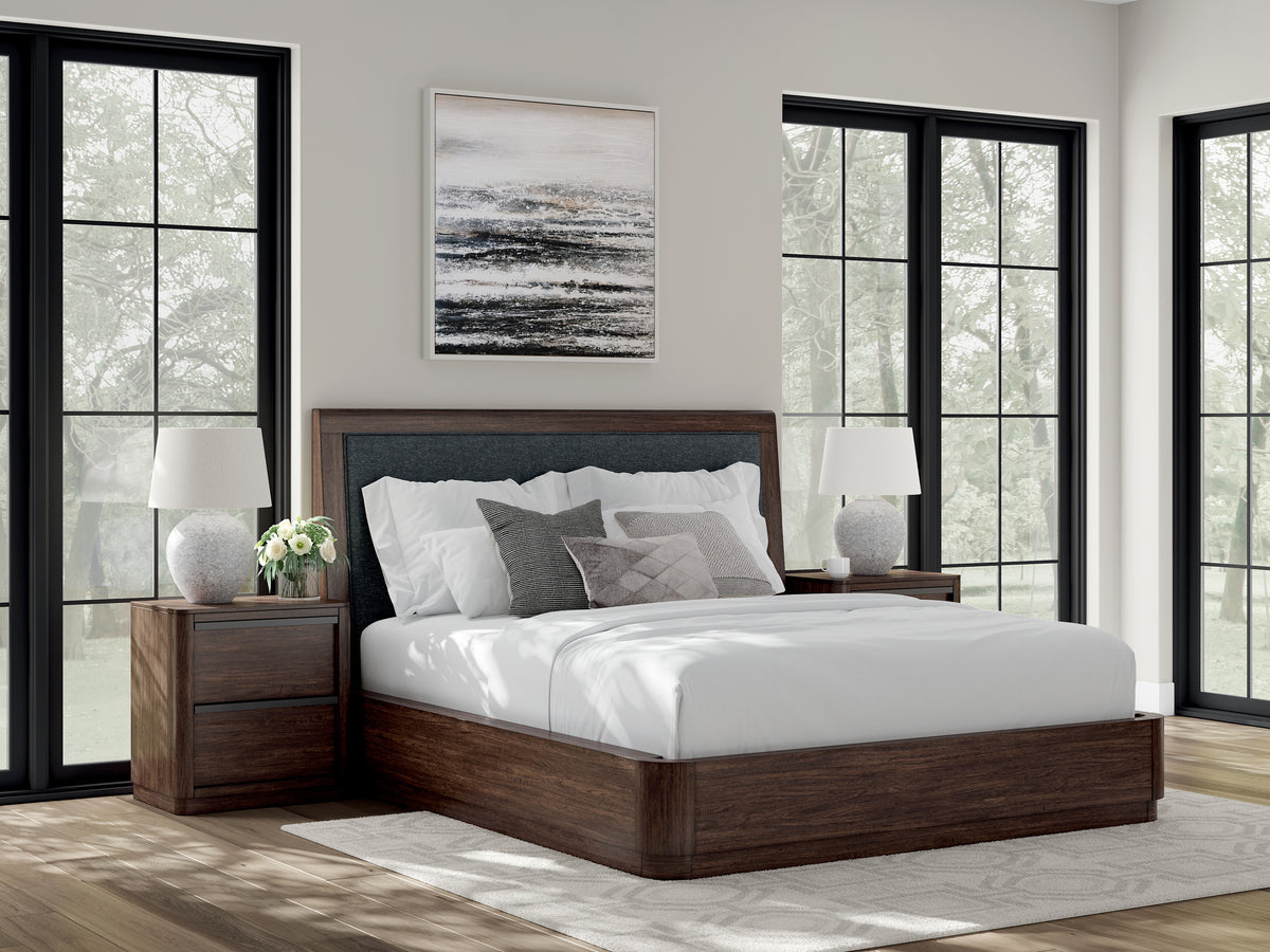 J&M Furniture - Ashley Furniture - Dilenno California King Upholstered Panel Bed - California King Upholstered Panel Bed / Dark Brown - PCB857B9