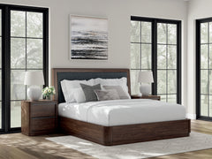 J&M Furniture - Ashley Furniture - Dilenno King Upholstered Panel Bed - King Upholstered Panel Bed / Dark Brown - PCB857B8