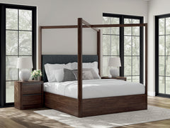 J&M Furniture - Ashley Furniture - Dilenno King Canopy Bed - King Canopy Bed / Dark Brown - PCB857B6