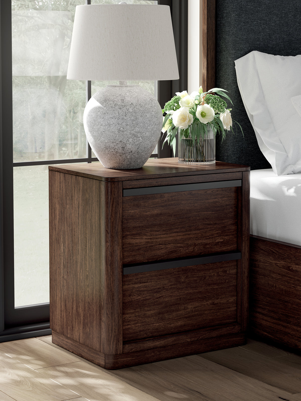 J&M Furniture - Ashley Furniture - Dilenno Nightstand - Two Drawer Night Stand / Dark Brown - PCB857-92