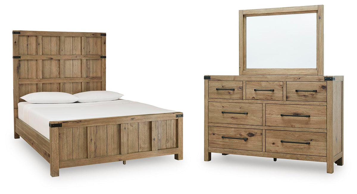 J&M Furniture - Ashley Furniture - Ridgester Queen Panel Bed, Dresser and Mirror - Queen Panel Bed, Dresser and Mirror - B858B3