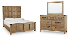 J&M Furniture - Ashley Furniture - Ridgester Queen Panel Bed, Dresser and Mirror - Queen Panel Bed, Dresser and Mirror - B858B3