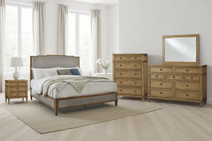 J&M Furniture - Ashley Furniture - Sharlance Queen Upholstered Panel Bed - Queen Upholstered Panel Bed / Green/Brown - B895B2