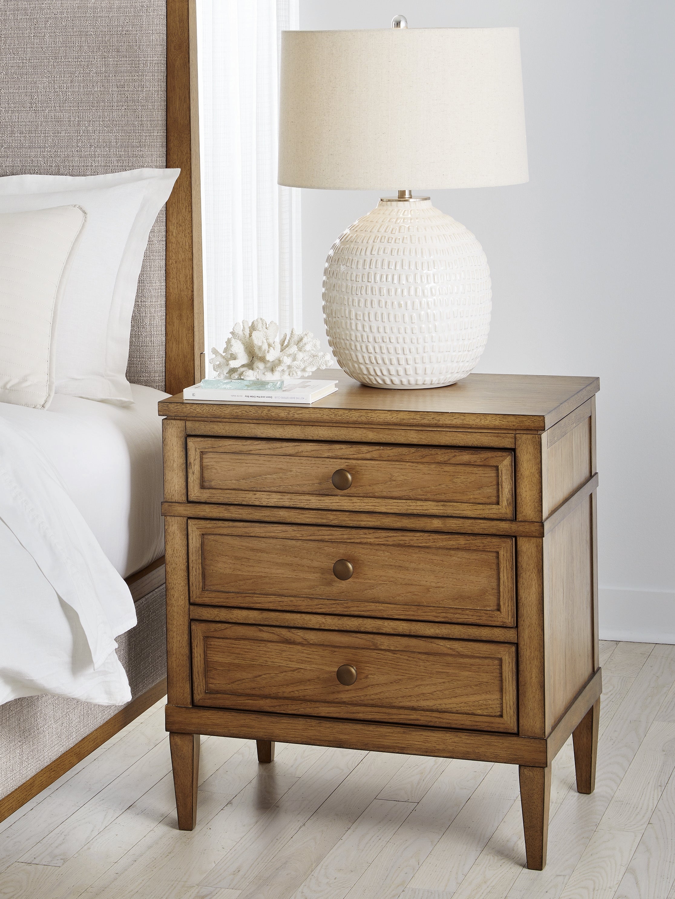 J&M Furniture - Ashley Furniture - Sharlance Nightstand - Three Drawer Night Stand / Brown - B895-93