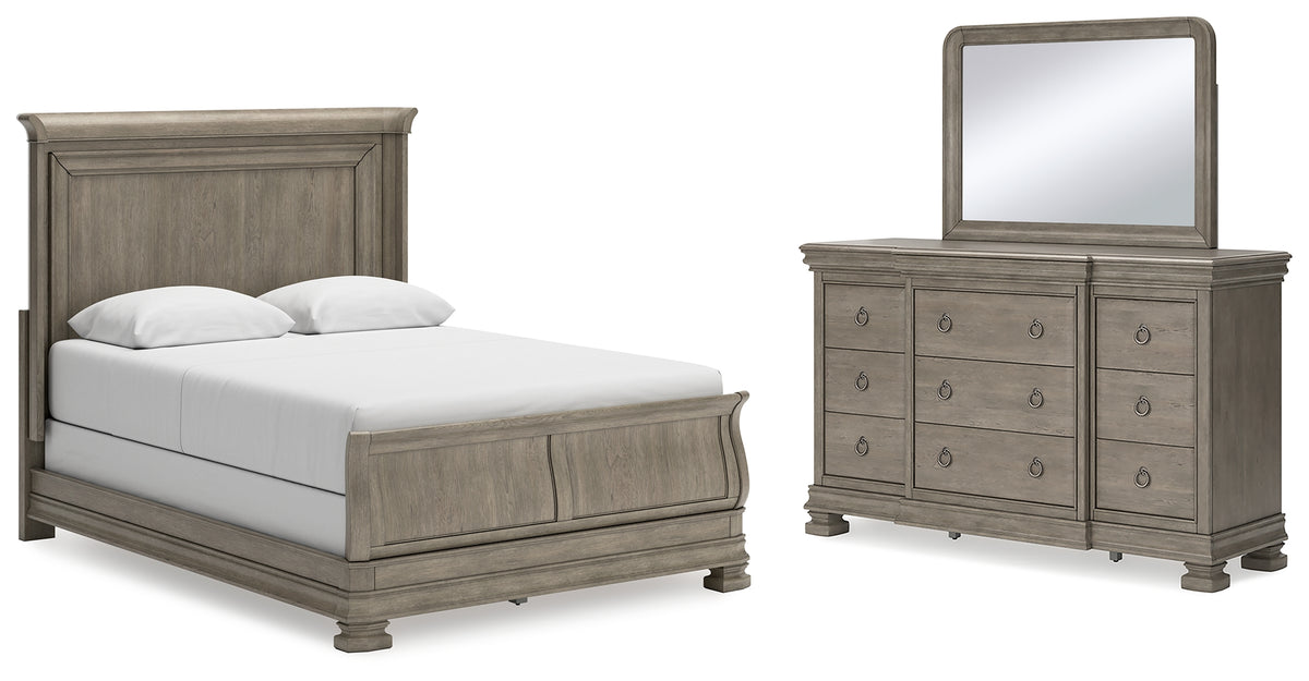 J&M Furniture - Ashley Furniture - Lexorne Queen Sleigh Bed, Dresser and Mirror - Queen Sleigh Bed, Dresser and Mirror - B924B3