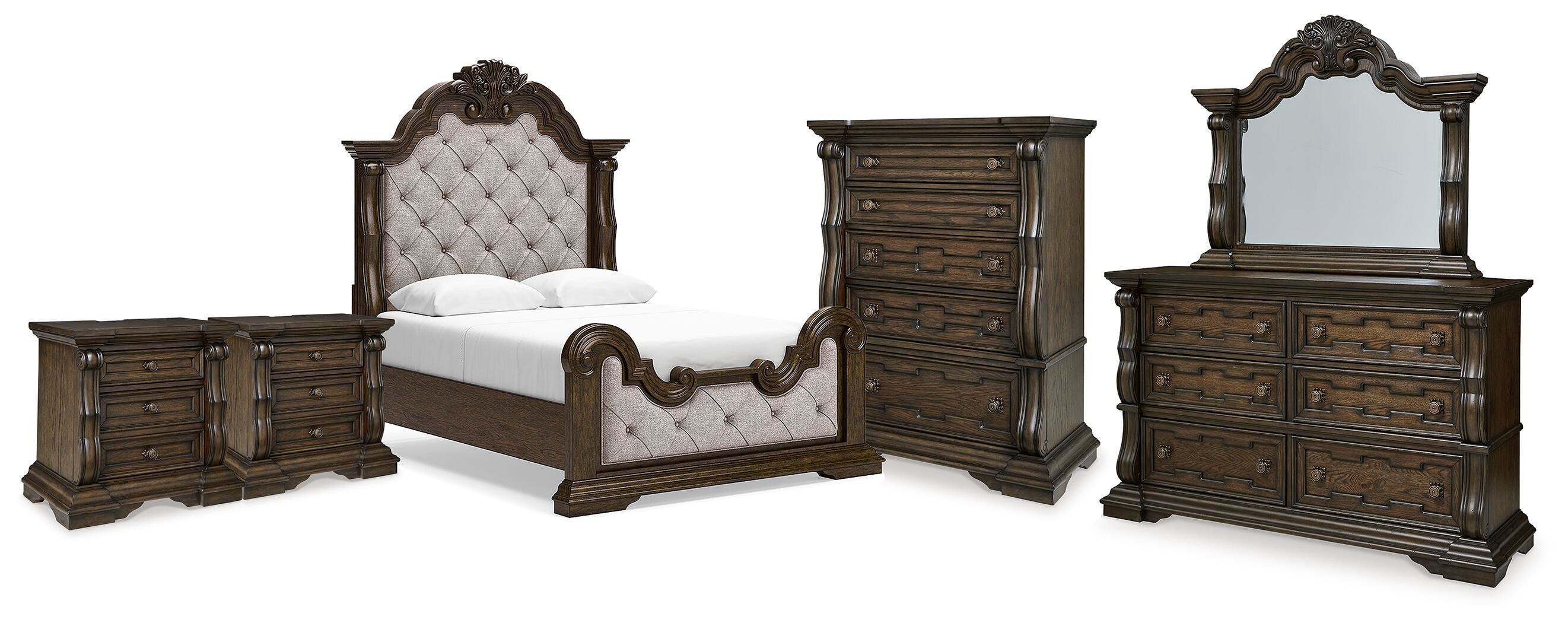 J&M Furniture - Ashley Furniture - Maylee Queen Panel Bed, Dresser, Mirror, Chest and 2 Nightstands - Queen Panel Bed, Dresser, Mirror, Chest and 2 Nightstands - B947B16