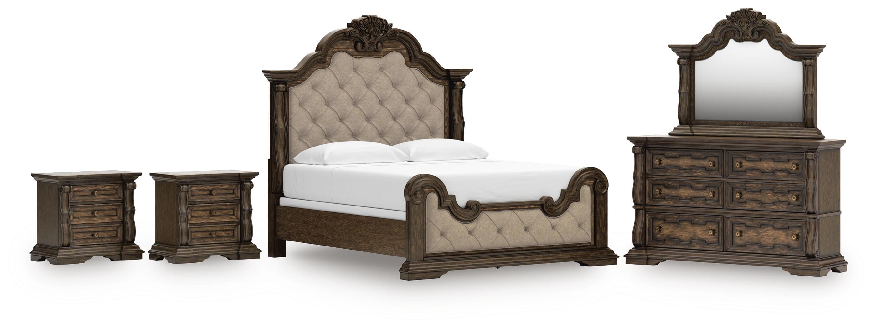 J&M Furniture - Ashley Furniture - Maylee King Upholstered Bed, Dresser, Mirror and 2 Nightstands - King Upholstered Bed, Dresser, Mirror and 2 Nightstands - B947B15