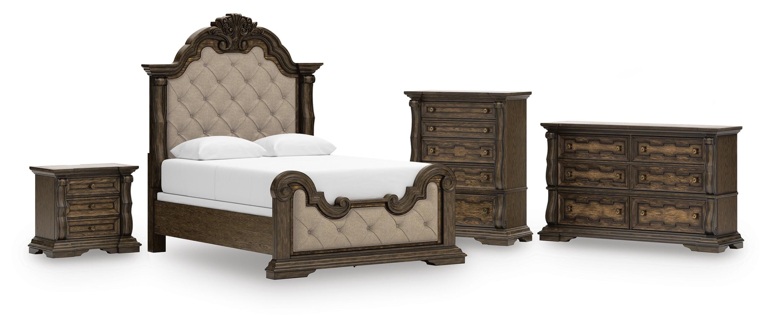 J&M Furniture - Ashley Furniture - Maylee Queen Upholstered Bed, Dresser, Chest and Nightstand - Queen Upholstered Bed, Dresser, Chest and Nightstand - B947B12