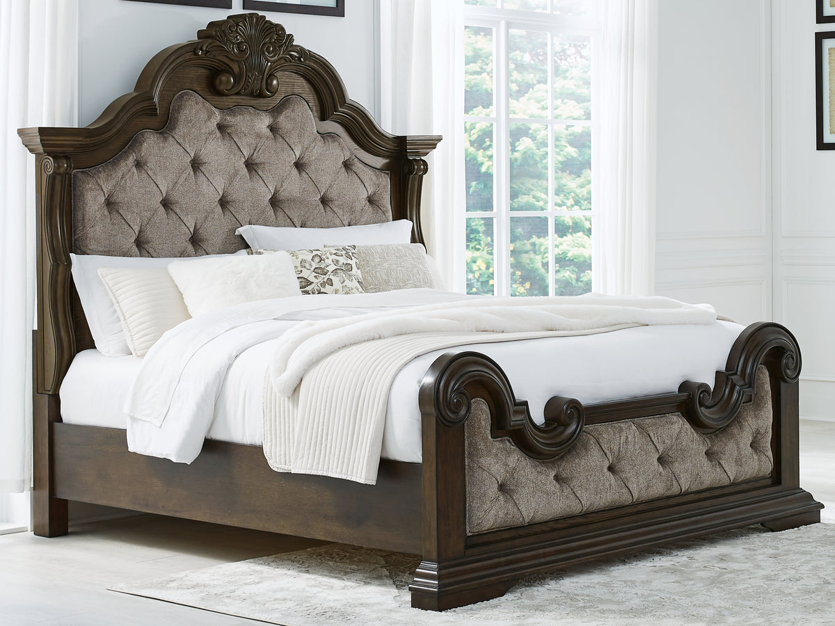 J&M Furniture - Ashley Furniture - Maylee King Upholstered Bed - King Upholstered Bed / Dark Brown - B947B4