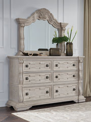 J&M Furniture - Ashley Furniture - Bruchandi Dresser and Mirror - Dresser and Mirror / Antique White - PCB948B1
