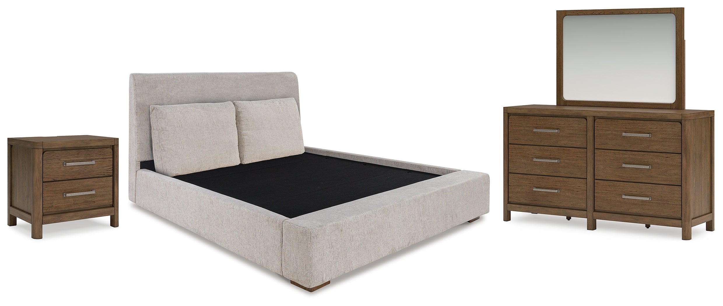 J&M Furniture - Ashley Furniture - Cabalynn King Upholstered Bed, Dresser, Mirror and Nightstand - King Upholstered Bed, Dresser, Mirror and Nightstand - B974B14