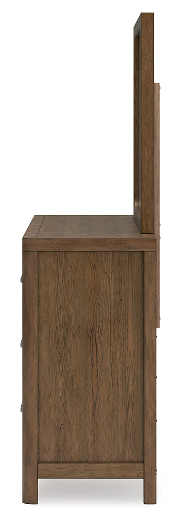 Cabalynn Queen Panel Bed with Storage, Dresser and Mirror
