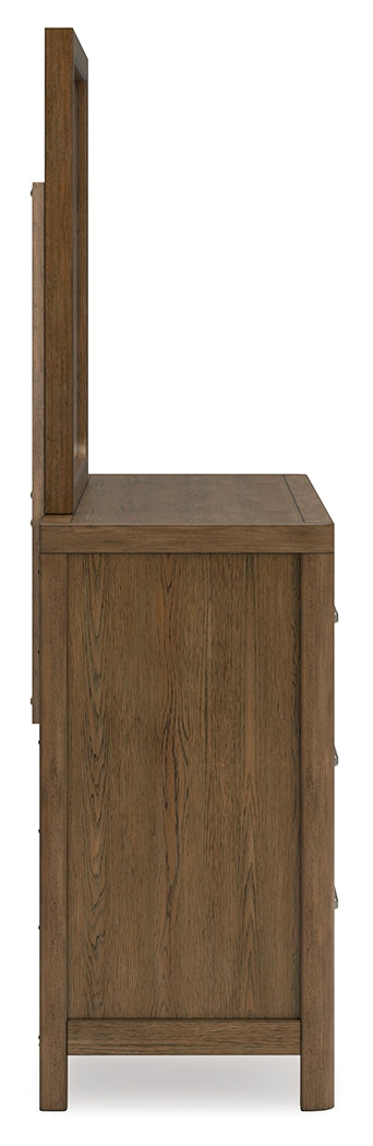 Cabalynn Queen Panel Bed with Storage, Dresser and Mirror