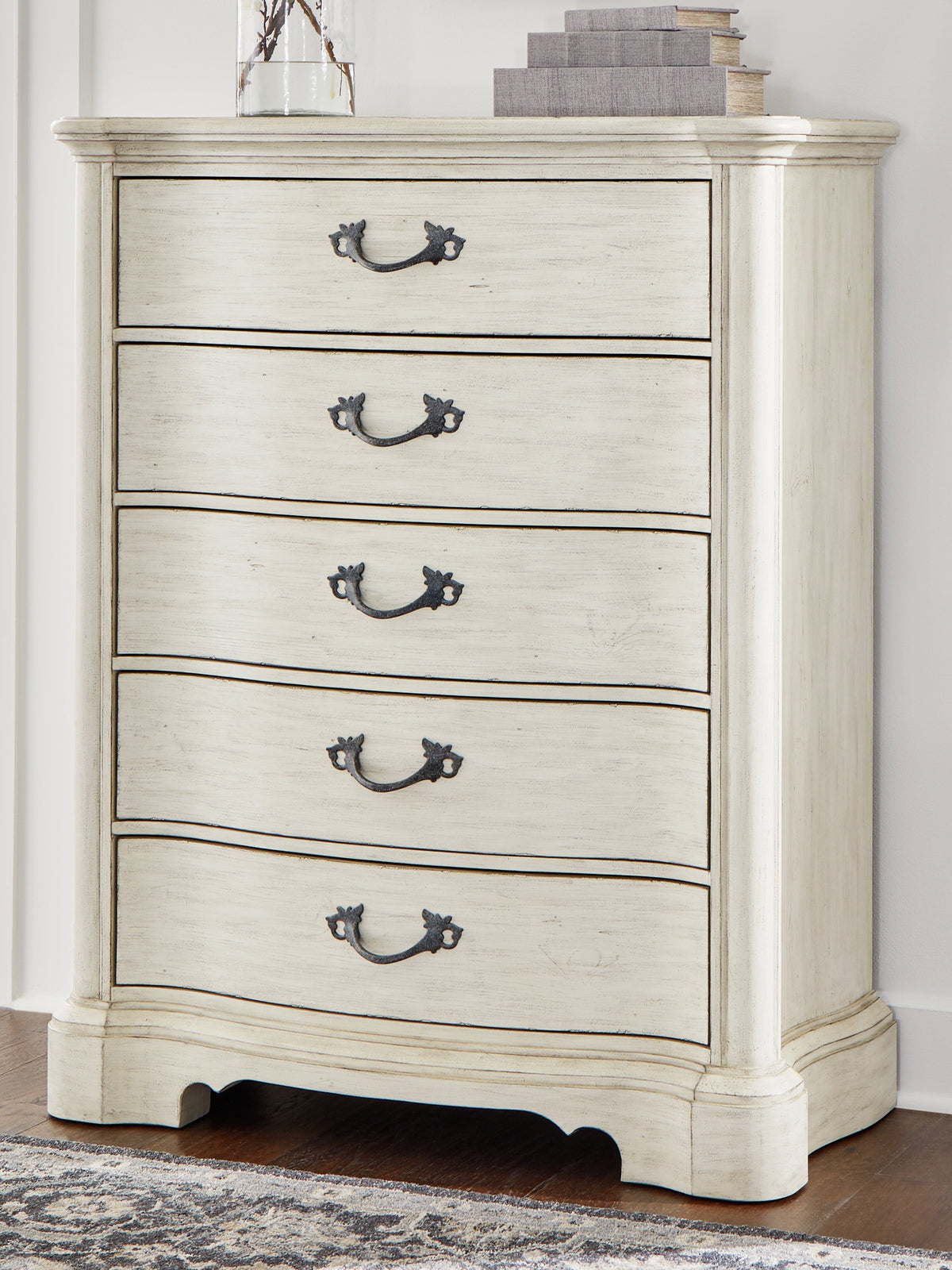 J&M Furniture - Ashley Furniture - Arlendyne Chest of Drawers - Five Drawer Chest / Antique White - B980-46