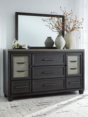 J&M Furniture - Ashley Furniture - Foyland Dresser and Mirror - Dresser and Mirror / Black/Brown - B989B1