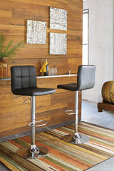 J&M Furniture - Ashley Furniture - Bellatier Adjustable Height Bar Stool (Set of 2) - Adjustable Height Bar Stool (Set of 2) / Black/Chrome Finish - D120-130X2