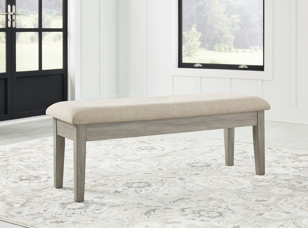 J&M Furniture - Ashley Furniture - Parellen 48" Bench - Upholstered Storage Bench / Beige/Gray / 49"W x 16"D x 19"H - D291-00