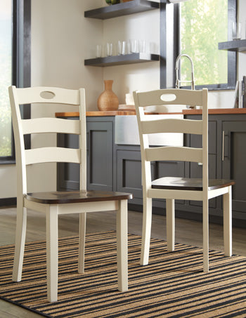 J&M Furniture - Ashley Furniture - Woodanville Dining Chair (Set of 2) - Dining Chair (Set of 2) / Cream/Brown - D335-01X2